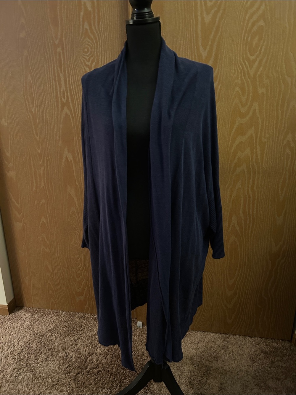 Classic Open-Front Navy Cardigan for Women